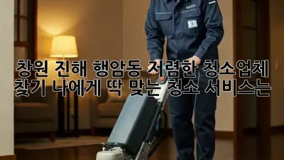 창원 진해 행암동 저렴한 청소업체 찾기: 나에게 딱 맞는 청소 서비스는?